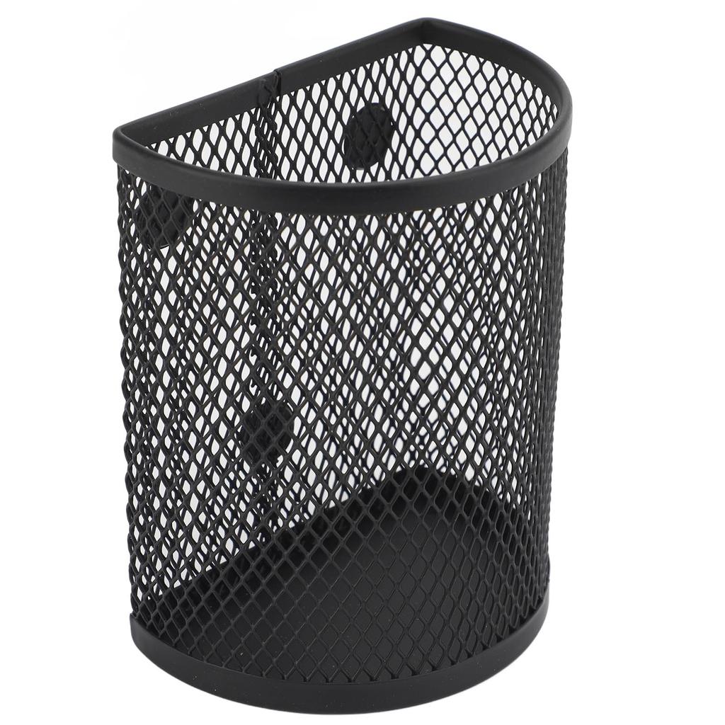 Magnetic Pen Holder Metal Mesh Pencil Storage Organizer for Desktop Refrigerator Whiteboard Semi Cylindrical