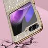 For Samsung Galaxy Z Flip7 FE 5G/ Z Flip6 5G/ Z Flip5 5G Case Leather+PC Phone Cover Sparkle Glitter