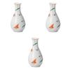 Set of 3 Tsuyukusa Sake Bottles Sake Bottle Setomonohonpo Red-painted (Small) [6.7×12.8cm (160cc)]