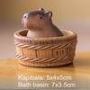 Kapibala Purple Clay Tea Pet Cute Tea Pet Household Desktop Ornament Purple Clay Crafts Mini Tea Play Teaset Accessories