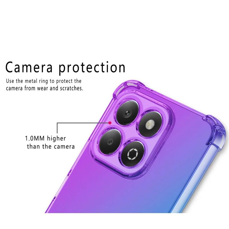 Для Honor 200 Smart 200pro Honor200 Lite X7C 4G Чехол Радужный градиент Противоударные чехлы для телефонов Силиконовый мягкий TPU Airbag Полупрозрачный противоударный чехол