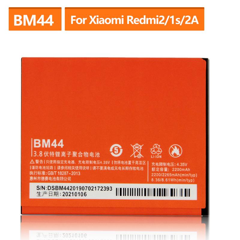 Сменный аккумулятор для Xiaomi MI Redmi 2 2A Redmi 1S BM44, аккумуляторная батарея для телефона BM40 BM41 2265 мАч