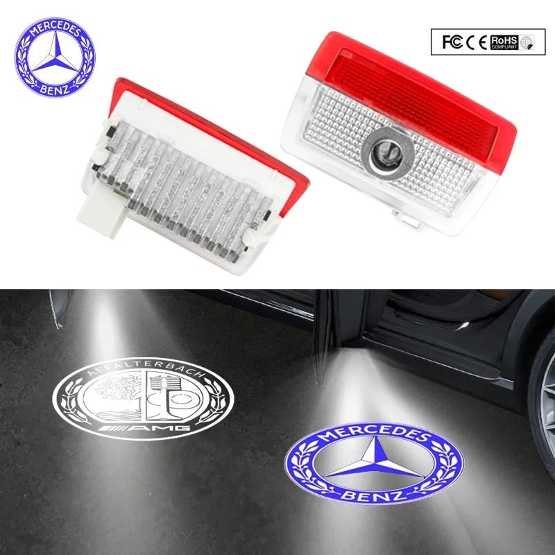 XHXII1 2025 Hot For Mercedes Benz 2P Car Door Lamp Projector Welcome Step Up Puddle Light For Mercedes Benz ML W166 GLE C167 B E A C Cl QQ53
