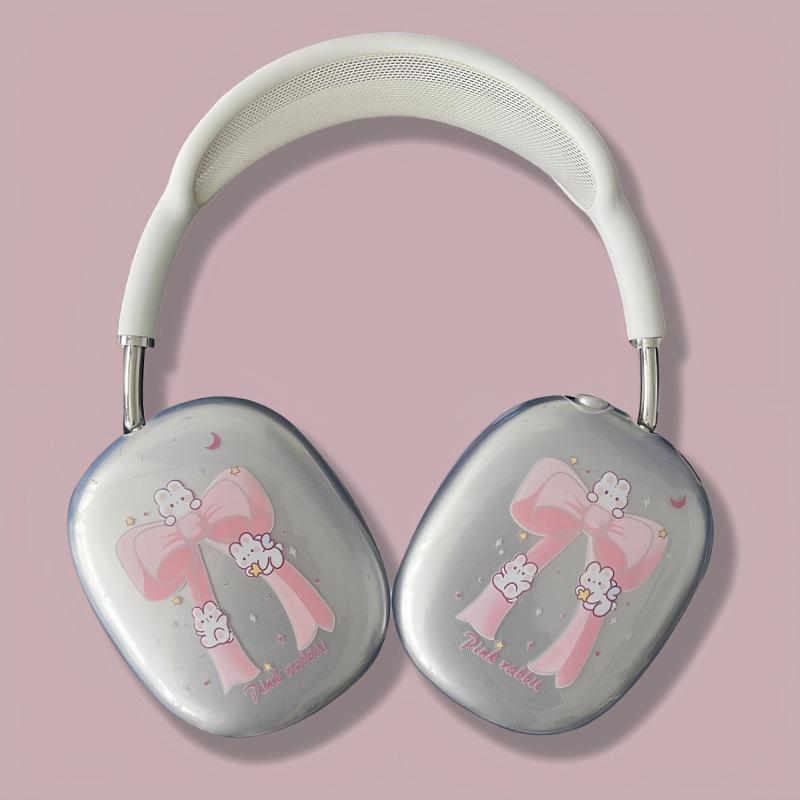 Applicable to Apple AirPods Max headset Bluetooth headset case Cartoon transparent soft case Cute and simple