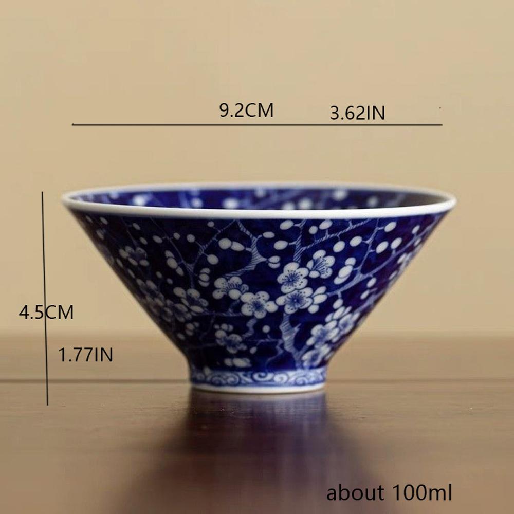 Антикварная сине-белая коническая чайная чашка - фарфоровая чашка Jingdezhen Master Cup, китайская ручная работа, чайная чаша, керамический чайный сервиз Gongfu