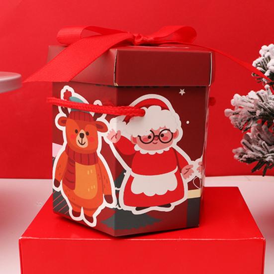 2 шт., подарочная коробка для рождественской вечеринки с портативной веревкой, праздничная конфета, печенье, рождественский подарок, бумажная коробка, упаковочные принадлежности для Рождества