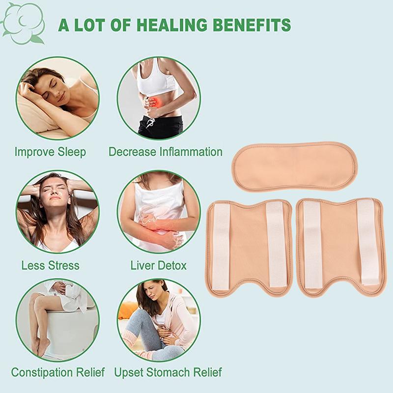 Обертывание касторовым маслом. Многоразовые органические хлопковые компрессы с касторовым маслом и регулируемым эластичным ремешком. Компрессы с касторовым маслом для тела.