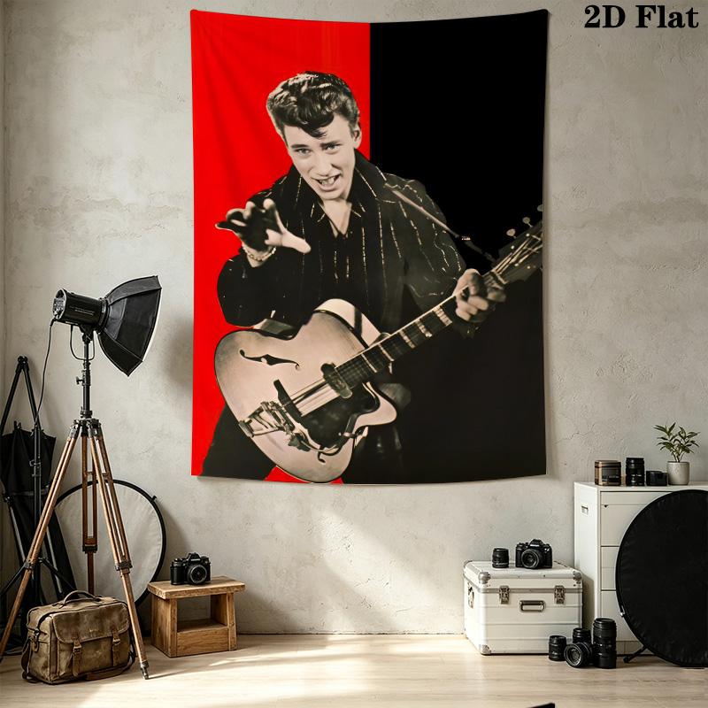 Johnny Hallyday Wall Tapestry Aesthetic Wall Hanging Printed Fabric Blanket Decorative Tapestries For Bedroom Living Room Home Decor