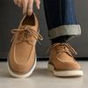 Autumn New Men's Comfortable Lace Up Business Casual Leather Shoes Fashion Men Classic Yellow Thick Soled Non Slip Casual Shoes