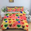 Love Duvet Cover Set Colourful Heart Shaped Comforter Cover King Queen Size With Pillowcase For Boys Girls Polyester Bedding Set
