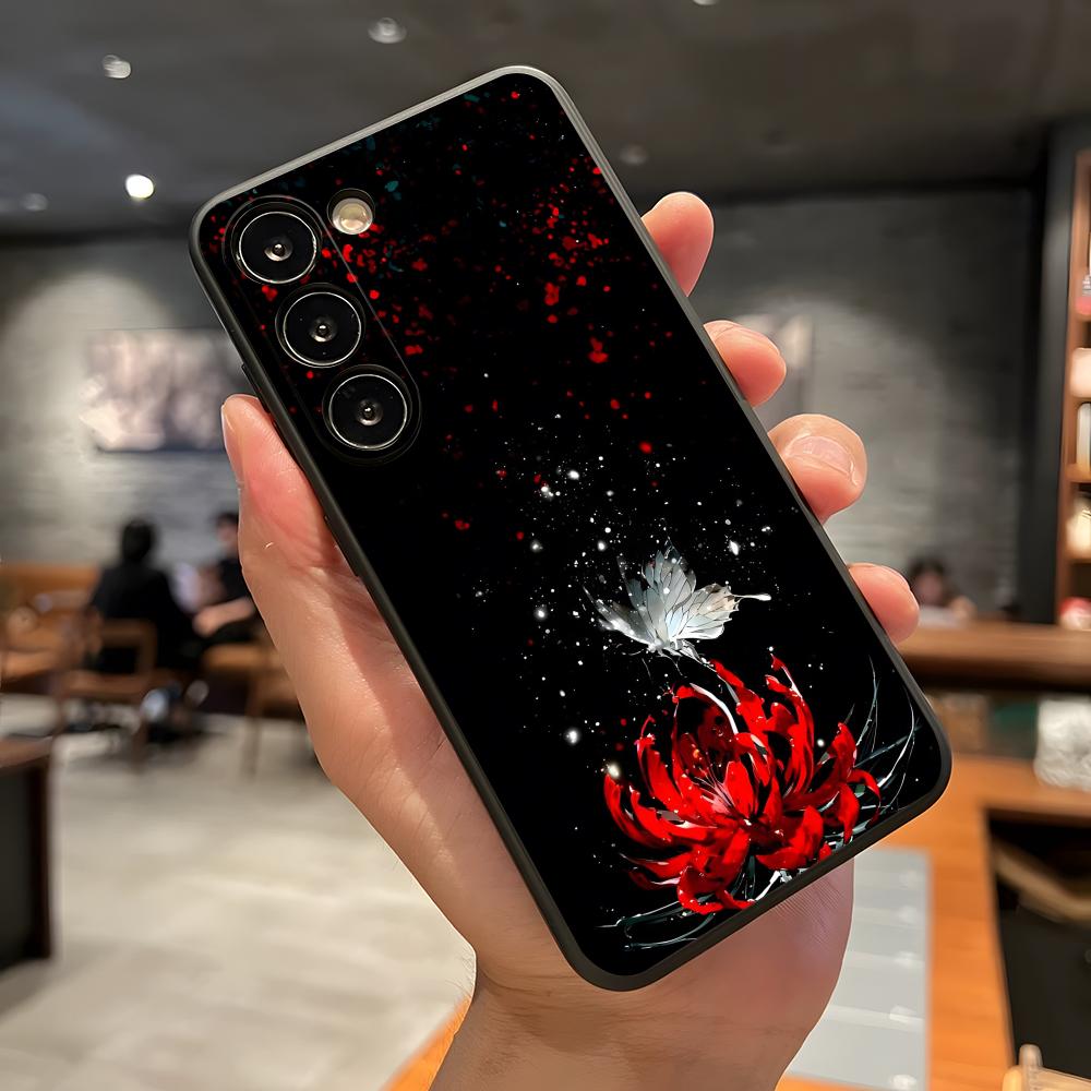 Чехол для телефона Красный Паук Лилия Цветок Ада для Samsung A56 A36 A26 A16 A15 A25 A35 A55 A14 A34 A24 A54 Черный Мягкий Чехол