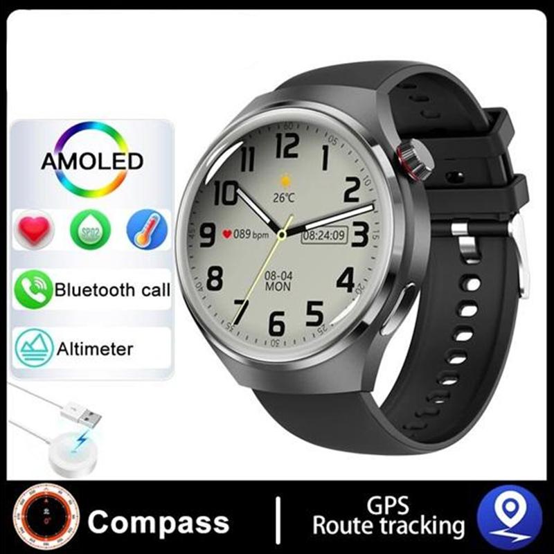 2023 Новые умные часы NFC, мужские спортивные часы с голосовым вызовом GT4 Pro, компас, GPS-трекер, водонепроницаемые умные часы