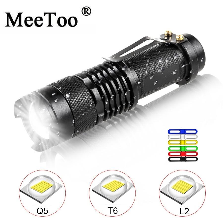 Светодиодный фонарик Ультра яркий портативный светодиодный фонарик 18650 14500 L2 T6 Q5 Фонарь с регулируемым фокусом для наружного кемпинга Аварийное освещение