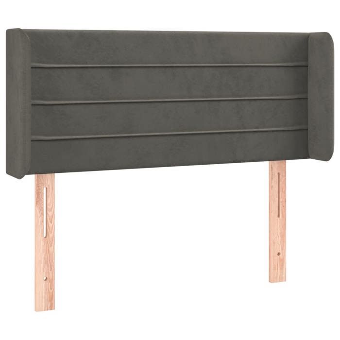 Maison Exclusive - Tête de lit avec oreilles Gris foncé 93x16x78/88 cm Velours