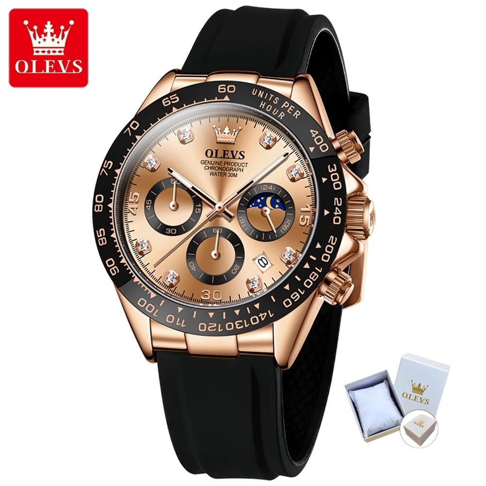 OLEVS Новые лучшие мужские часы Силиконовые многофункциональные кварцевые мужские часы Высококачественные часы