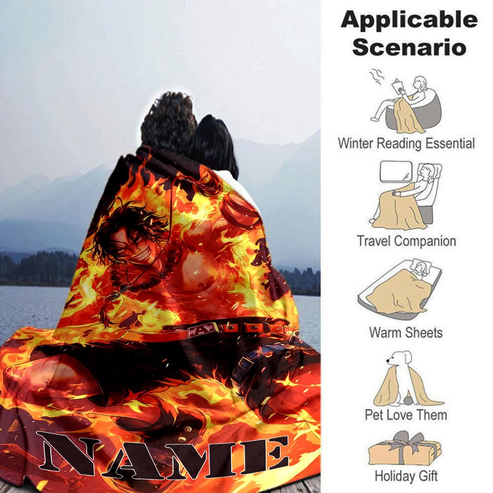 Customiz Name Personality One Piece Blanket Soft &Warm Sofa Office Bed Travel Lunch Break Blanket, Gift Suitable All Seasons