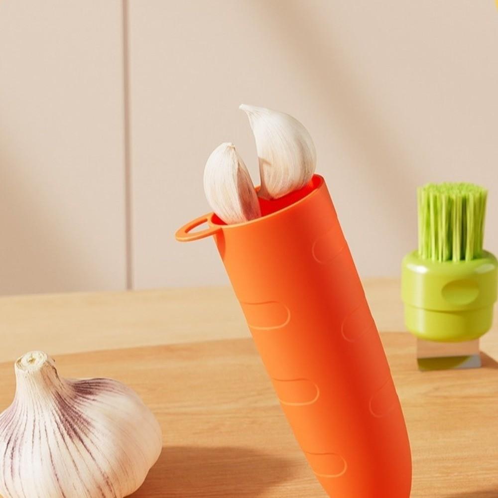 Carrot Shape Garlic Peeler Handheld Ginger Scrubber New Skin Remover Vegetable Preparation