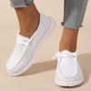 Women's Casual Single Shoes Lace Up Loafer Shoes Casual Canvas Lightweight Slip On Shoes Women's Outdoor Footwear for All Seasons