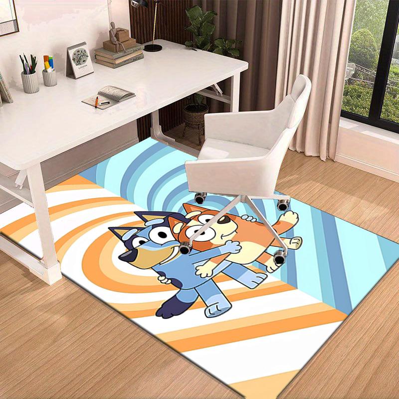 Bluey Friends Adventure Area Rug Office rug, Chair Rug, Decor Carpet Livingroom bedroom Mat, Large Size Fan gifts Christmas gifts