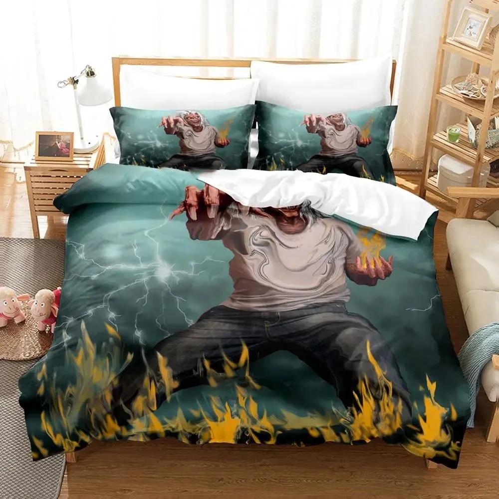 Heavy Metal Anime Duvet Cover Set for Adults Boys Bedroom Bedding Set Queen King Size Luxury Boys Bedding Set