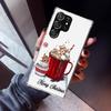 Winter Coffee Christmas Phone Case For Samsung Galaxy S23 S24 S25 Edge S26 Ultra S22 + S21 Plus S20 FE Cover Silicone Print Shel