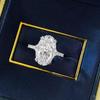 Кольцо Xiancan Jewelry из серебра S925 с овальным белым бриллиантом - Дизайн "Голубиное яйцо", Европейский и Американский стиль.