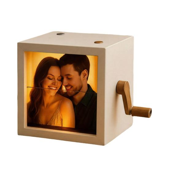 Yousheng Индивидуальная фото-раскладушка Ручная анимационная книжка-раскладушка с фото Картинная коробка со светом Персонализированная фото-раскладушка Рамка Машина для анимации Подарки на Рождество