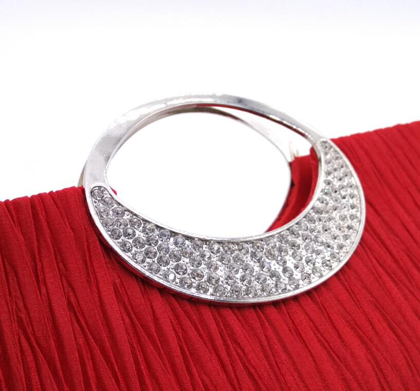 Классическая плиссированная вечерняя сумка со стразами для женщин