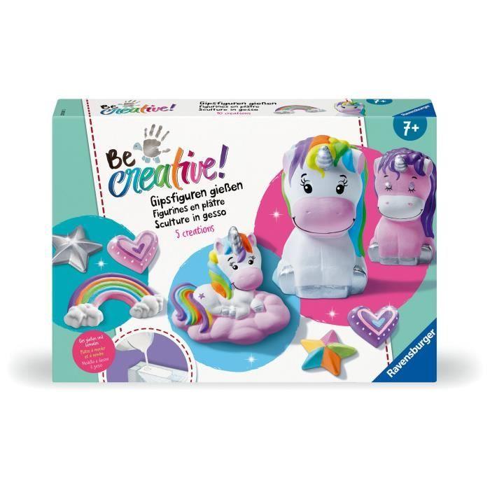 Be Creative Figurines Licornes, 10 objets à réaliser en plâtre, Décoration, Loisir créatif, Dès 7 ans, Ravensburger