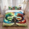 3pcs Feathered Serpent Duvet Cover Set -Includes 1 Duvet Cover and 2 Pillowcases, No Quilt Core, All-Season Home Decor  yy251111099
