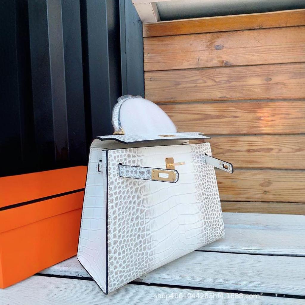 Гималайская второго поколения 25 см натуральная кожа тиснение под крокодила женская модная сумка через плечо