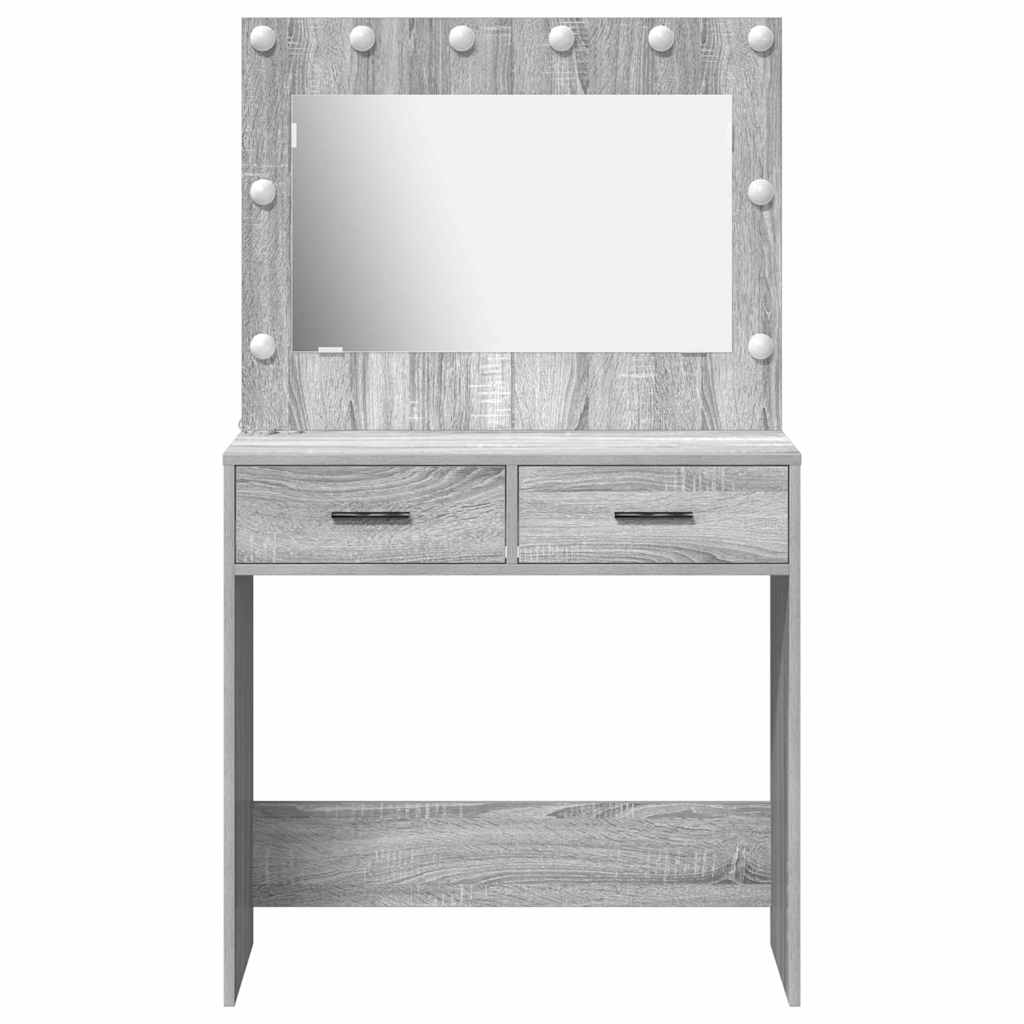 Makeup Table Grey Sonoma 78.5 x 41 x 135 cm Particleboard