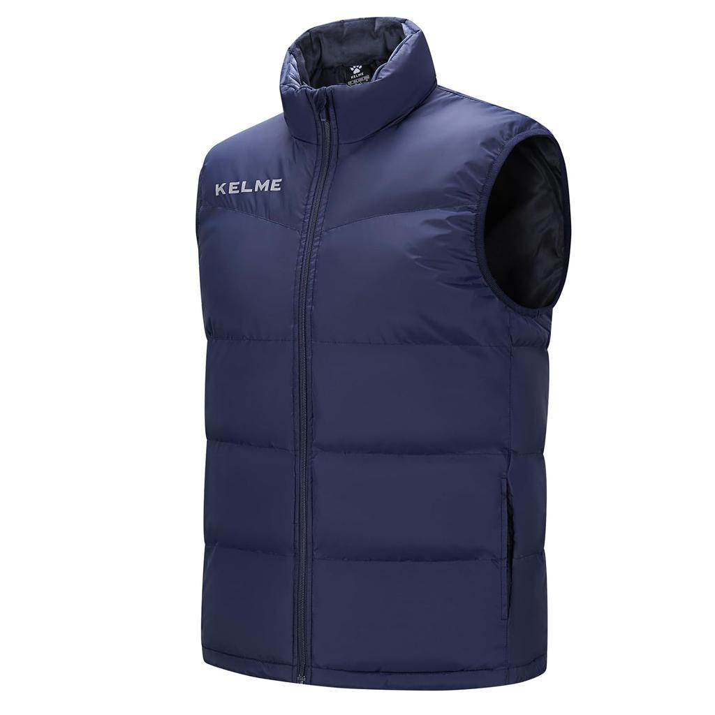 Мужской стеганый жилет Kelme, Активный жилет, Теплый, Легкий, Без рукавов, Защита от холодной погоды (Синий, Размер M)
