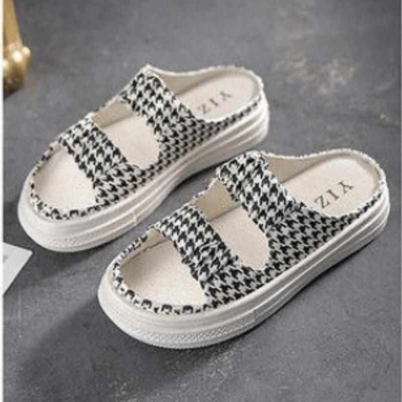 Модные дизайнерские тапочки Sense 2024 года, летние новые женские туфли One Line Casual Anti Slip, женские туфли, универсальные, удобные и мягкие