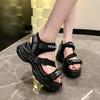 Роскошные женские сандалии на платформе, новые летние универсальные женские туфли на высоком каблуке, роскошные сандалии, пляжная обувь Chaussure Femme