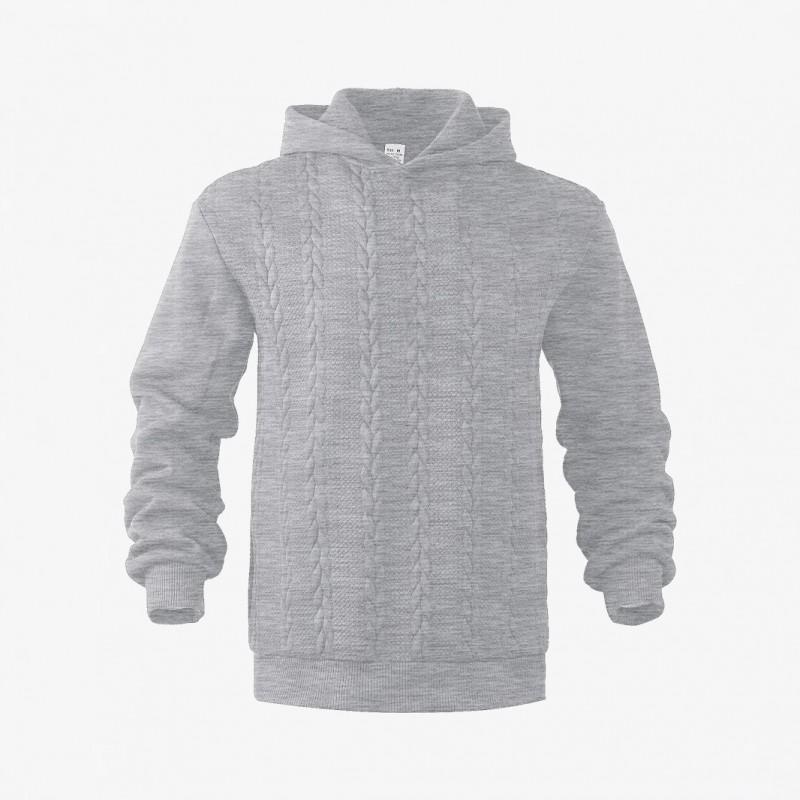 Mens Solid Color Hoodie Long Sleeve Casual Pullover Sweatshirt Winter Fashion Loose Fit