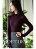 Autumn Women's Half High Neck Knitted Wool Sweater - Slim Fit, Long Sleeve, Plus Size, Elegant Top