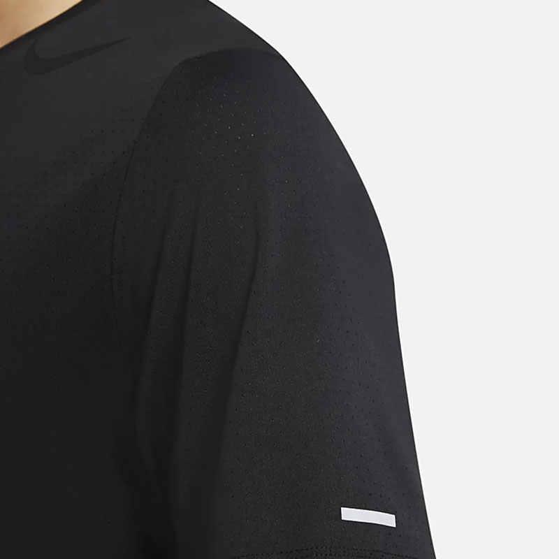 Nike Дышащая футболка для бега с короткими рукавами, мужские топы, черные DA1316-010