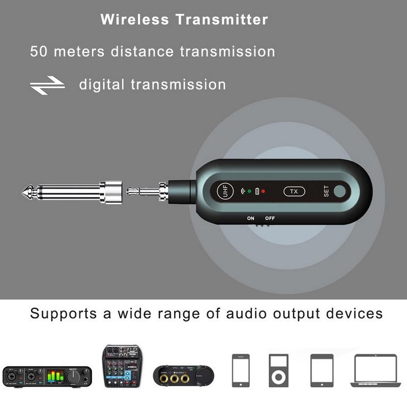 Wireless In-Ear Monitor System UHF 90° Rotate Transmitter Receiver Set Automatic Pairing with Monitor Earphones Plug