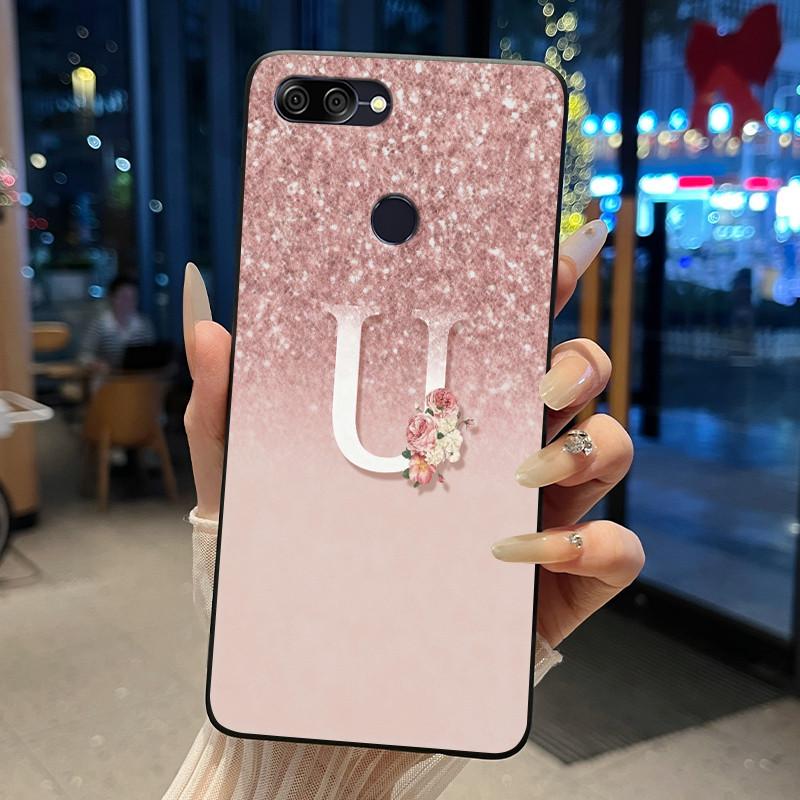 Phone Casing For ASUS Zenfone Max Plus (M1) ZB570TL Black Case Unique Initial Letter Couple Silicone Shockproof Soft Cover