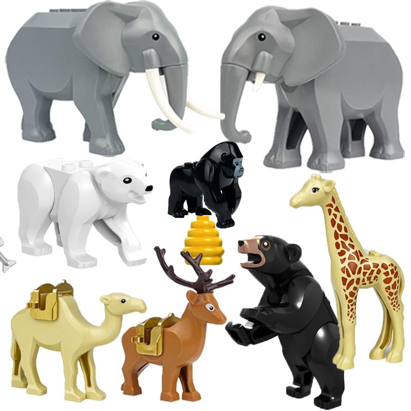 Средневековый Зоопарк Строительные Блоки Аксессуары для Персонажей Маунты Животные Олени Слоны Верблюды Волки Боевые Кони Кирпичи Игрушка Подарки K080
