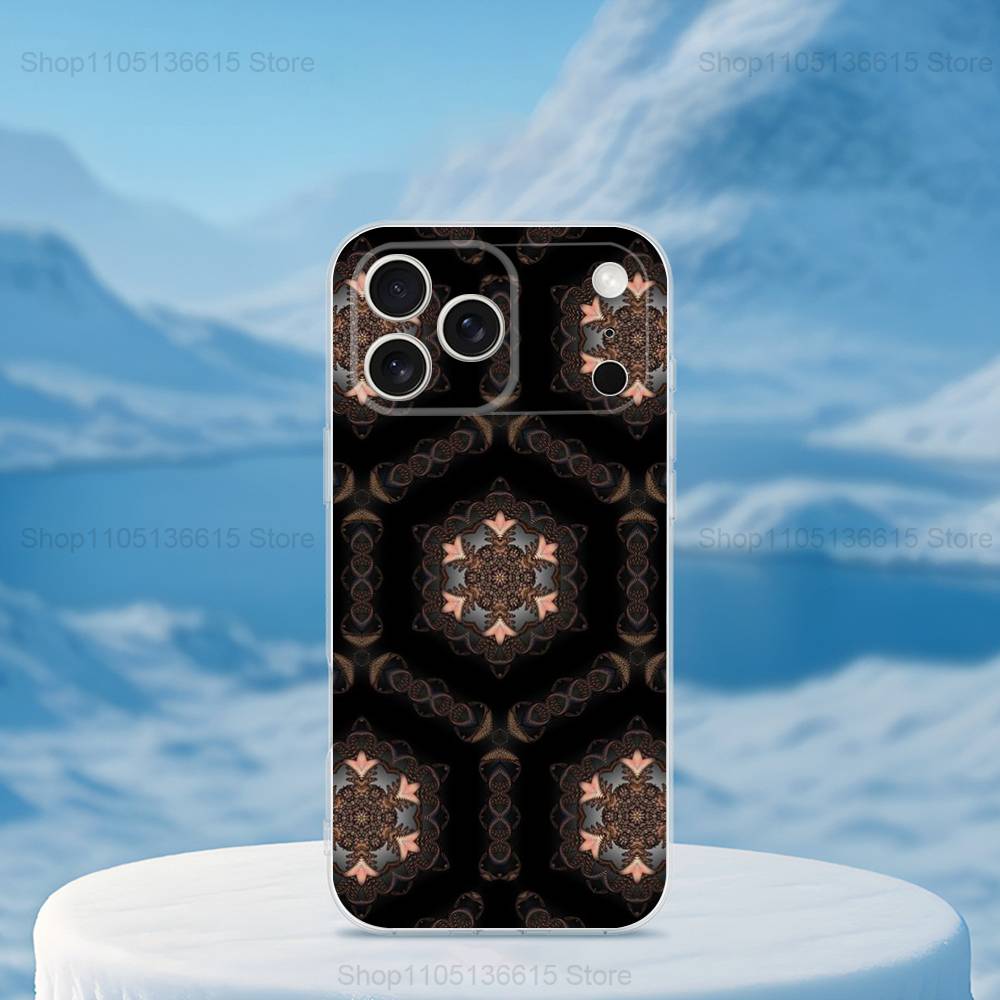 Colorful Mandala Pattern Case For iPhone Max,14,16,X,13,XR,SE,12,15,Pro,17,Plus,11,XS,Mini Transparent Soft Cover