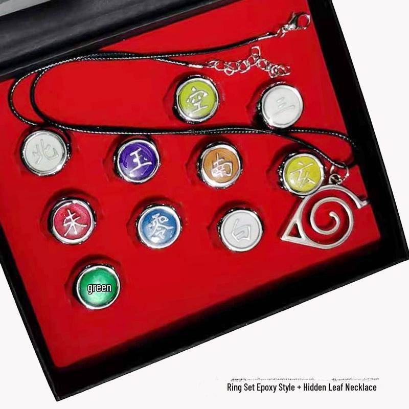 Akatsuki Ninja Ring Set: Itachi, Deidara, Pain, Sasori, Orochimaru Anime Collection