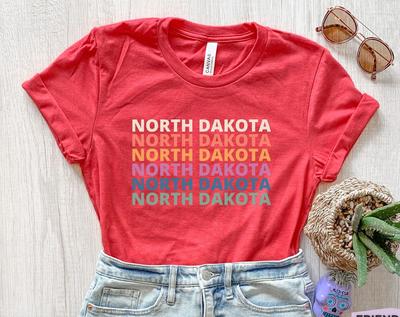 North Dakota Shirt, North Dakota Tshirt, North Dakota Gifts, Retro North Dakota Tee, North Dakota State T Shirt, Womens North Dakota T-shirt