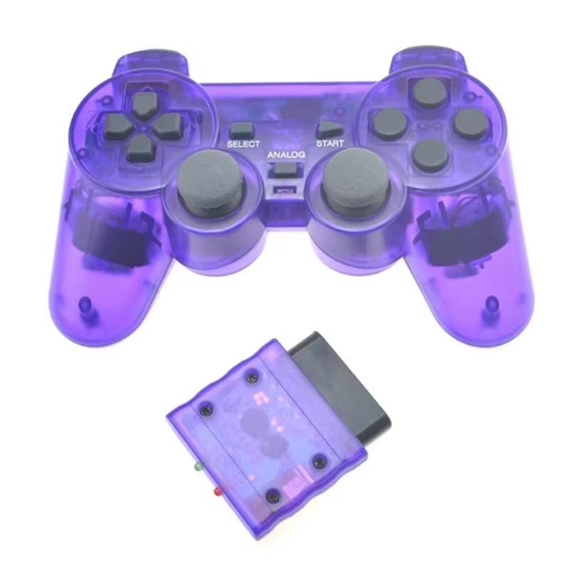 Прозрачный Беспроводной Джойстик для PS2 2.4G Геймпад Вибрация для Контроллера PS2