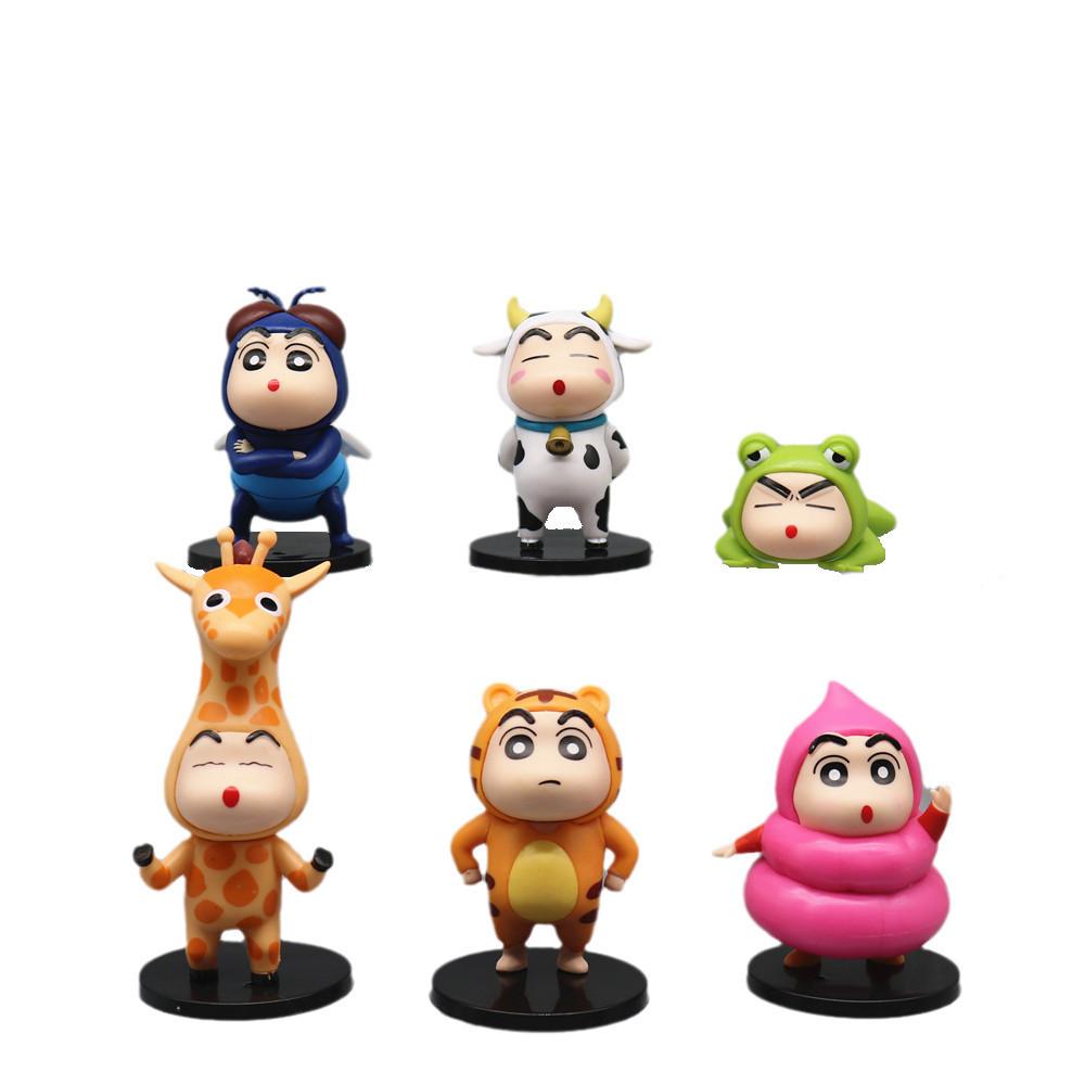 Fun Crayon Shin Chan Frog Tiger Cow Giraffe Shaped Animal Theme Model Ornament