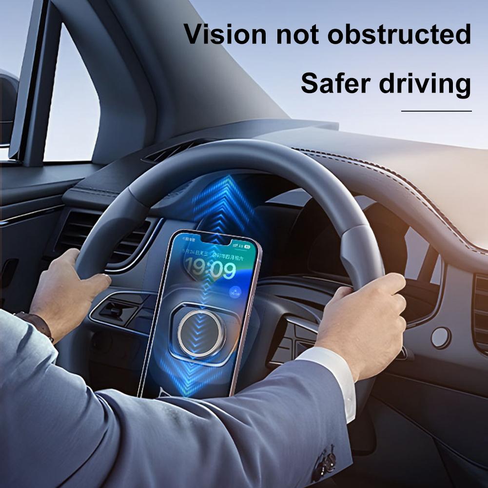 Car Smartphone Stand 360° Rotation Magnetic Steering Wheel Phone Holder Stand Strong Magnet Universal for iPhone Samsung Xiaomi