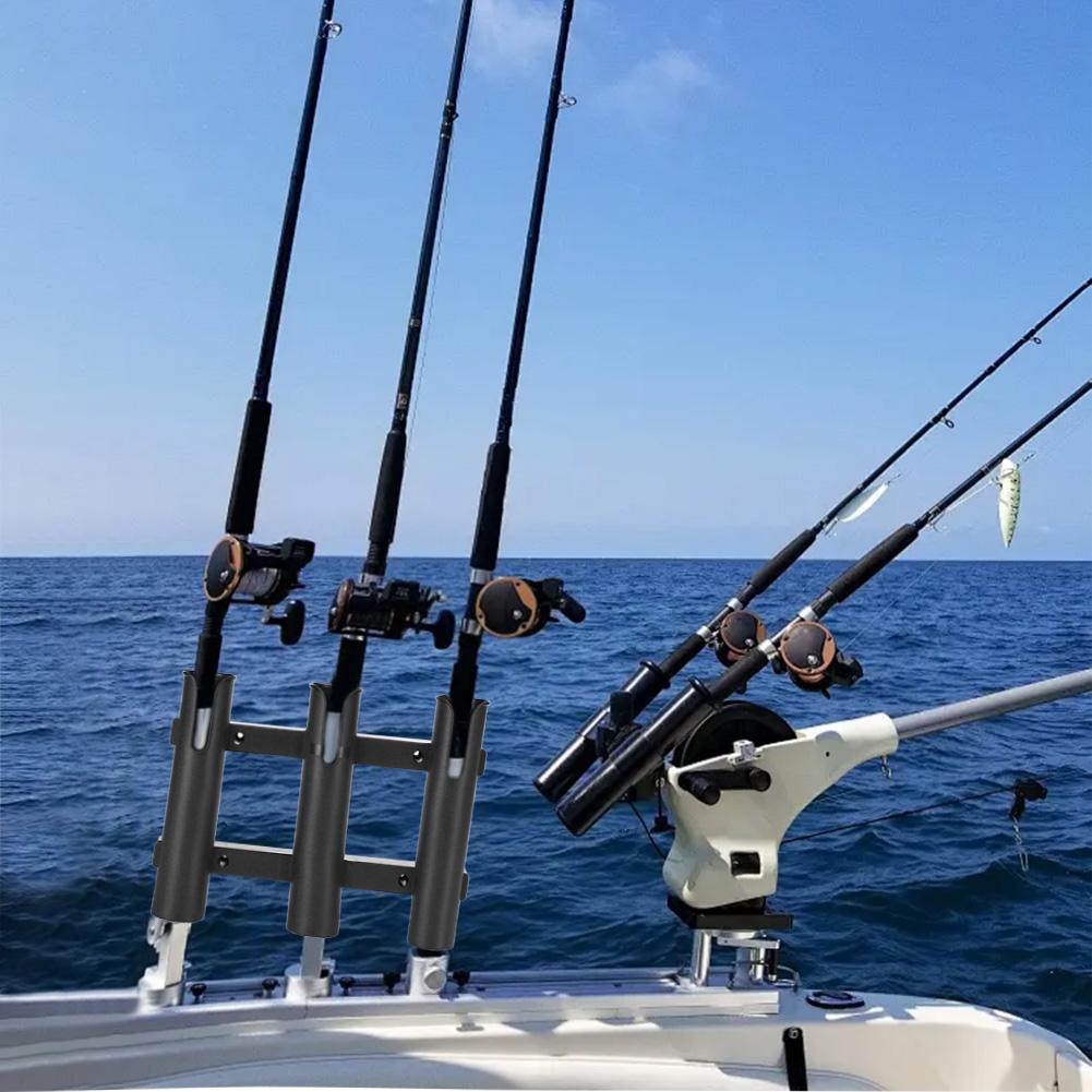 3 Tubes Link Fishing Rod Holder Bracket Boat Rod Holders Plastic Fishing Rod Racks for Boat Garage Cooler Trailer