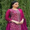 Vibrant Magenta Embroidered Sharara Suit with Intricate Work