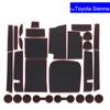 For Toyota Sienna 2011~2016 2017 2018 2019 2020 2021 Door Groove Mat Car Door Gate Slot Mats Carpets Position Cup Holder Pads